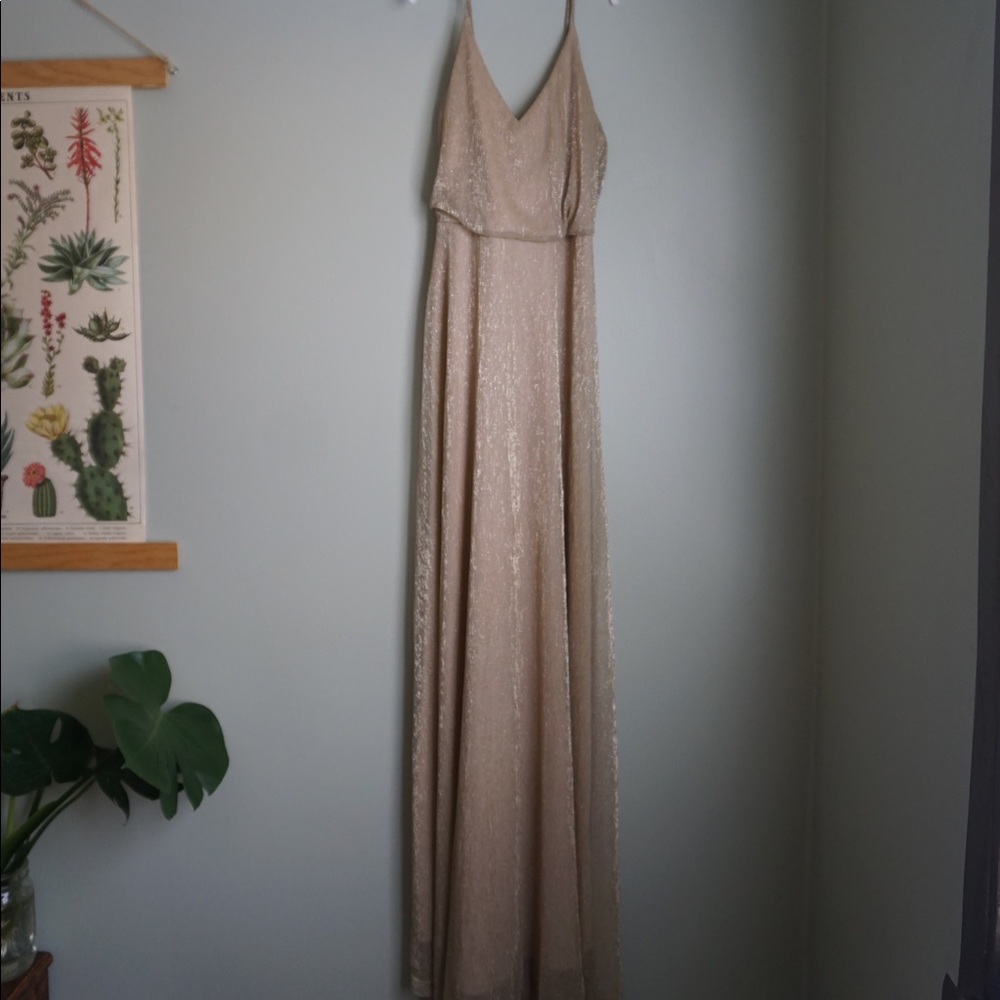 LuLu’s Gold/Champagne Strappy Floor Length Dress